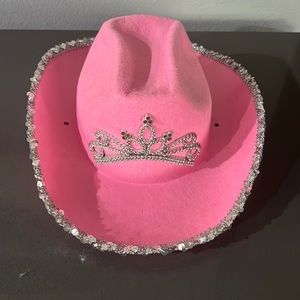 Light up pink cowboy hat - small